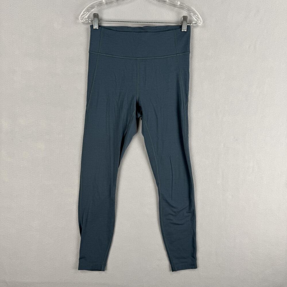 Allbirds Leggings Womens Medium Blue Wool Blend Mid Rise Ankle Athletic Knit